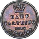 1842 Half Farthing - Victoria British Copper Coin - Nice