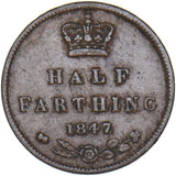 1847 Half Farthing - Victoria British Copper Coin - Nice