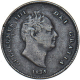 1835 Third Farthing - William IV British Copper Coin