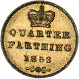 1853 Quarter Farthing (Gilded) - Victoria British Copper Coin
