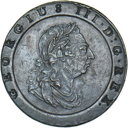 1797 Cartwheel Twopence - George III British Copper Coin - Very Nice