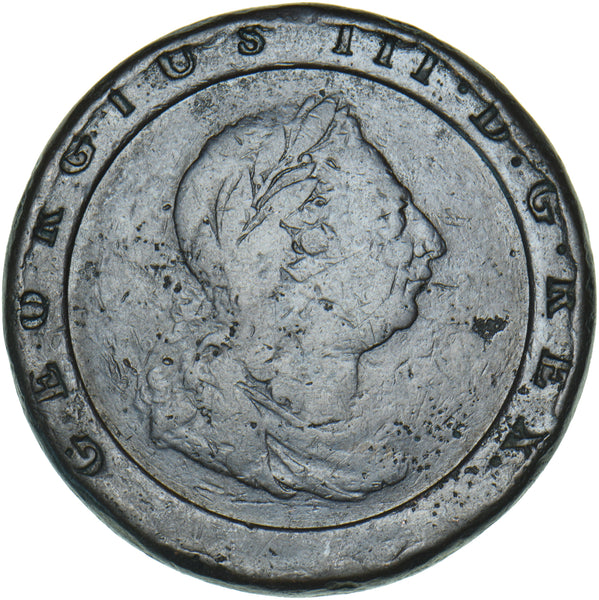 1797 Cartwheel Twopence - George III British Copper Coin