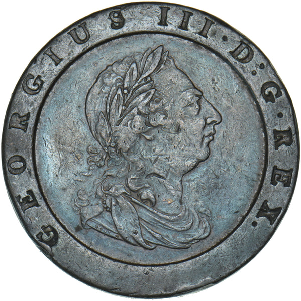 1797 Cartwheel Twopence - George III British Copper Coin - Nice