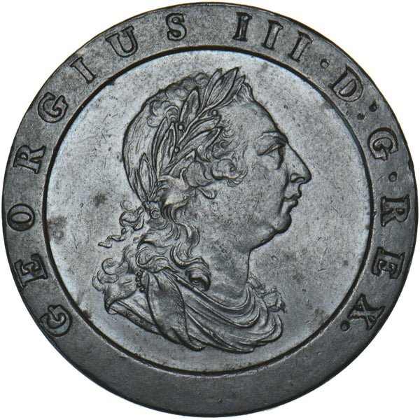 1797 Cartwheel Twopence - George III British Copper Coin - Very Nice