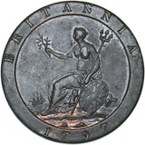 1797 Penny - George III British Copper Coin - Very Nice