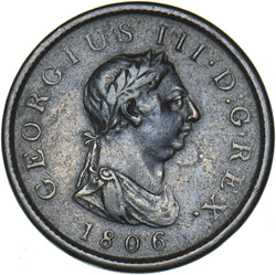 1806 Penny - George III British Copper Coin - Nice
