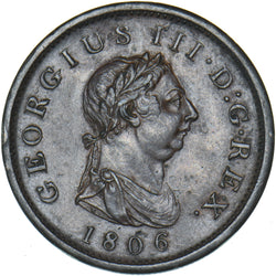 1806 Penny - George III British Copper Coin - Very Nice