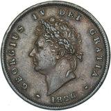 1826 Penny (Thin Line) - George IV British Copper Coin - Nice