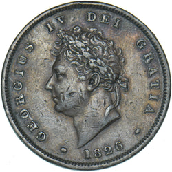 1826 Penny (Thick Line) - George IV British Copper Coin - Nice