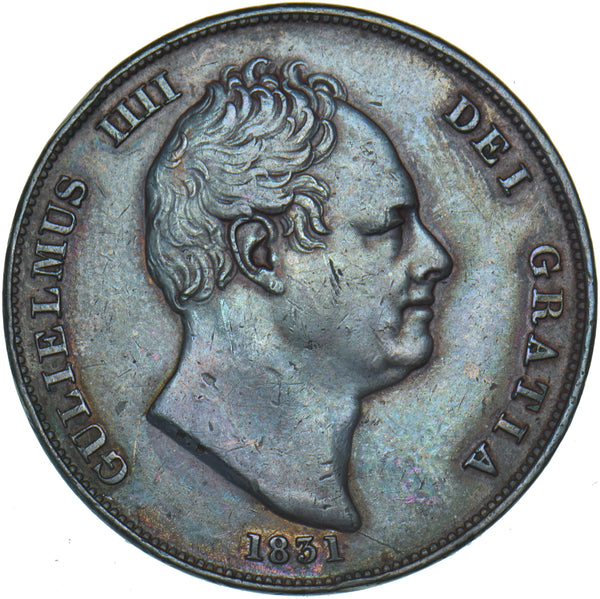 1831 Penny (.W.W on Truncation) - William IV British Copper Coin - Very Nice