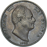1831 Penny (No W.W) - William IV British Copper Coin - Nice
