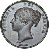 1841 Penny (No Colon) - Victoria British Copper Coin - Very Nice