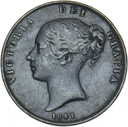 1841 Penny (Colon After REG) - Victoria British Copper Coin - Nice