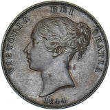 1844 Penny - Victoria British Copper Coin - Very Nice