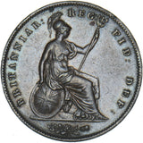 1844 Penny - Victoria British Copper Coin - Very Nice