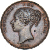 1848 Penny - Victoria British Copper Coin - Very Nice