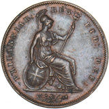 1848 Penny - Victoria British Copper Coin - Very Nice