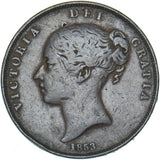 1853 Penny (PT - Rare) - Victoria British Copper Coin