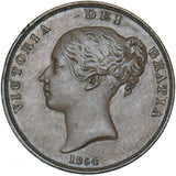 1854 Penny (OT) - Victoria British Copper Coin - Very Nice