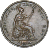1854 Penny (OT) - Victoria British Copper Coin - Very Nice