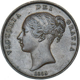 1855 Penny (PT) - Victoria British Copper Coin - Nice