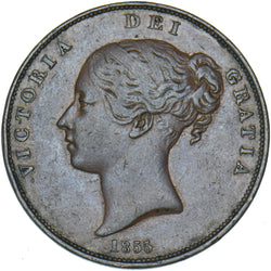 1855 Penny (OT) - Victoria British Copper Coin - Nice