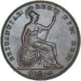 1857 Penny (PT) - Victoria British Copper Coin - Nice