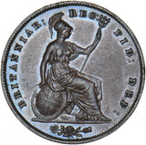 1858 Penny - Victoria British Copper Coin - Very Nice