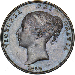 1858 Penny - Victoria British Copper Coin - Superb