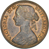 1860 Penny (Beaded Border F6) - Victoria British Bronze Coin - Superb