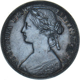 1860 Penny - Victoria British Bronze Coin - Very Nice