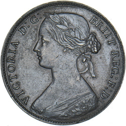 1860 Penny - Victoria British Bronze Coin - Nice