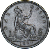 1862 Penny - Victoria British Bronze Coin - Very Nice