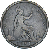 1871 Penny - Victoria British Bronze Coin
