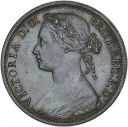 1874 Penny (F70 7+G) - Victoria British Bronze Coin - Very Nice