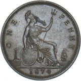 1874 Penny (F70 7+G) - Victoria British Bronze Coin - Very Nice