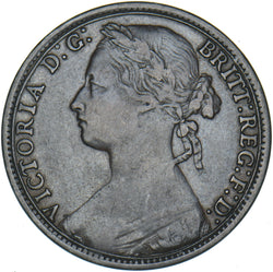 1880 Penny - Victoria British Bronze Coin - Nice