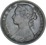 1880 Penny - Victoria British Bronze Coin - Nice