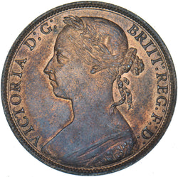 1886 Penny - Victoria British Bronze Coin - Very Nice