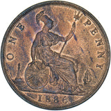 1886 Penny - Victoria British Bronze Coin - Very Nice