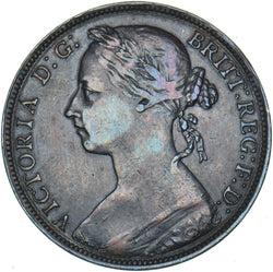 1887 Penny - Victoria British Bronze Coin - Nice