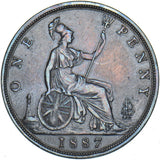 1887 Penny - Victoria British Bronze Coin - Nice