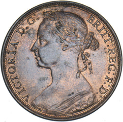 1889 Penny - Victoria British Bronze Coin - Very Nice