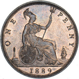 1889 Penny - Victoria British Bronze Coin - Superb