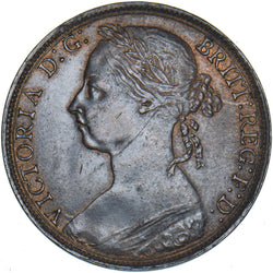 1890 Penny - Victoria British Bronze Coin - Very Nice
