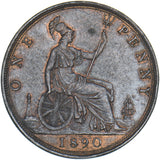 1890 Penny - Victoria British Bronze Coin - Very Nice