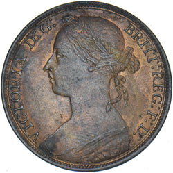 1893 Penny - Victoria British Bronze Coin - Very Nice