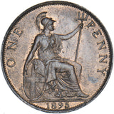 1895 Penny - Victoria British Bronze Coin - Very Nice