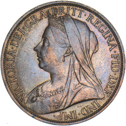 1896 Penny - Victoria British Bronze Coin - Very Nice