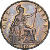 1896 Penny - Victoria British Bronze Coin - Very Nice